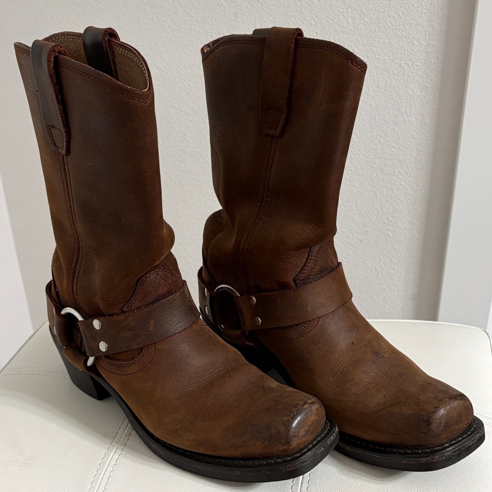 Women’s Durango Brown Leather Harness Boots Size 8